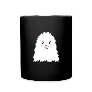 Halloween T-shirt Ghost Spooky Cute Shirt - Full Colour Mug - black - Front
