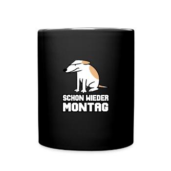 Auch Hunde hassen Montage - Tasse einfarbig - Schwarz - Vorne