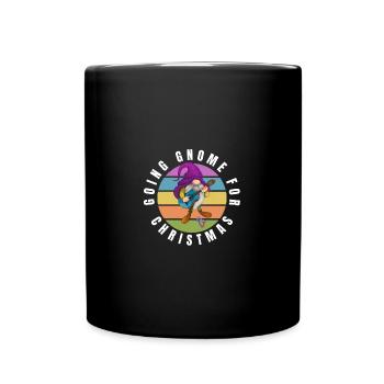 FUNNY RETRO "GOING GNOME FOR CHRISTMAS" SUNSET w - Full Colour Mug - black - Front