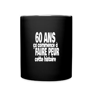 60 ans - Mug uni - noir - Devant