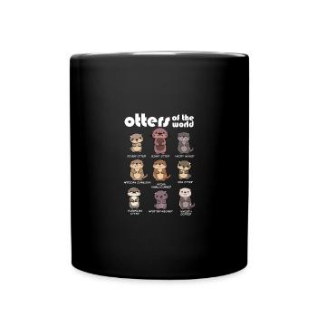 Loutres du monde mignon Kawaii Lotter Lover Thème - Mug uni - noir - Devant
