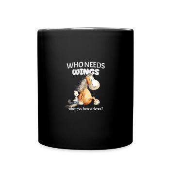Horse saying with horse motif - Full Colour Mug - black - Front