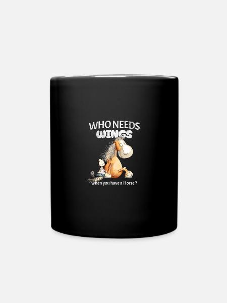 Pferde Spruch Mit Pferdemotiv - Tasse einfarbig - Schwarz