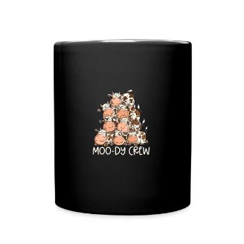 Drôle de vache pile I moo-dy Crew vache jeu de mots - Mug uni - noir - Devant