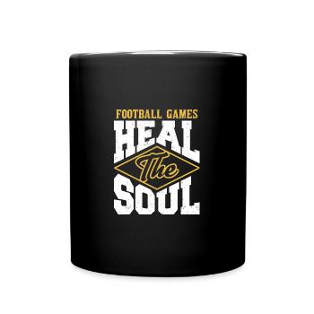 Football Games Heal The Soul Graphic - Full Colour Mug - black - Front