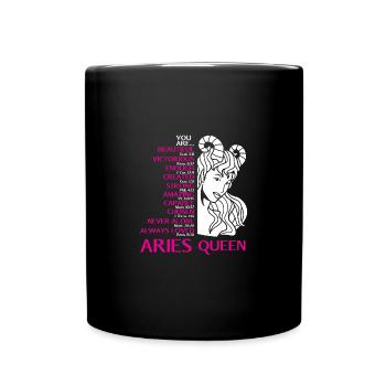 Sternzeichen Widder - Tasse einfarbig - Schwarz - Vorne