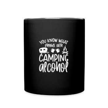 CAMPING REIMEN BIER TRINKEN ALKOHOL GRILLEN MOTIV - Tasse einfarbig - Schwarz - Vorne