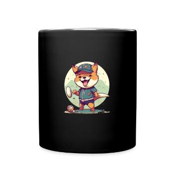 Japanese dog Shiba Inu sports baseball - Full Colour Mug - black - Front