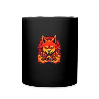 Japanese dog Shiba Inu devil villain hell - Full Colour Mug - black - Front