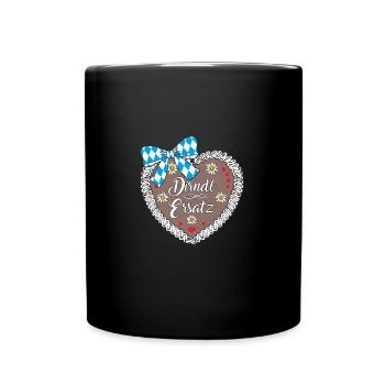 Dirndl Ersatz Lebkuchenherz Mädchen Damen Trachten - Tasse einfarbig - Schwarz - Vorne