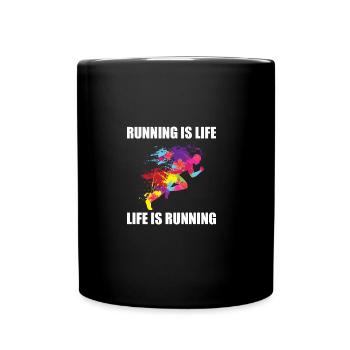 Laufen Rennen Joggen Sport Fitness Design - Tasse einfarbig - Schwarz - Vorne