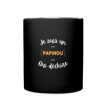 Je suis un papinou qui déchire - Mug uni - noir - Devant