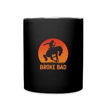 Texas Broke Bad Retro Sunset Cowboy - Tasse einfarbig - Schwarz - Vorne