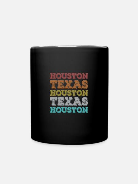 Vintage Texas Houston - Tasse einfarbig - Schwarz