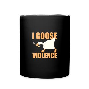 Sarcastic I Choose Violence Funny Duck Saying Duck - Tasse einfarbig - Schwarz - Vorne