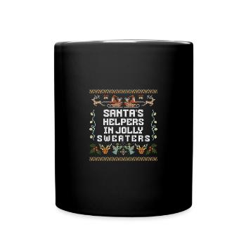Christmas Santa's Here Jolly Elf Oh Oh Oh - Tasse einfarbig - Schwarz - Vorne