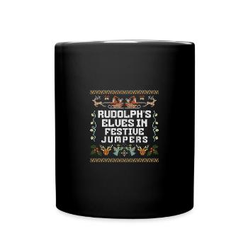 Christmas Santa's Here Jolly Elf Oh Oh Oh - Tasse einfarbig - Schwarz - Vorne