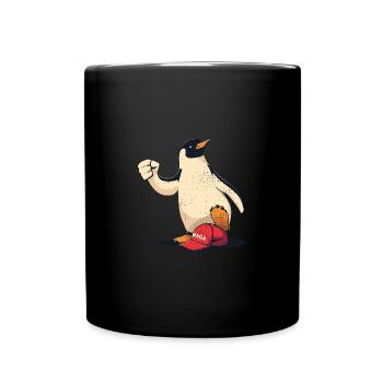 Resist Penguin Grunge Protest - Tasse einfarbig - Schwarz - Vorne