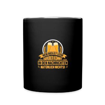 Mein Bier ist leer - Tasse einfarbig - Schwarz - Vorne