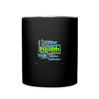Health / Gesundheit Word Cloud - Tasse einfarbig - Schwarz - Vorne