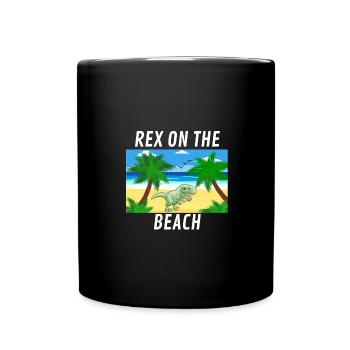 rex sur la plage - Mug uni - noir - Devant