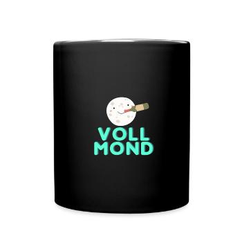 Vollmond, voller Mond - Tasse einfarbig - Schwarz - Vorne