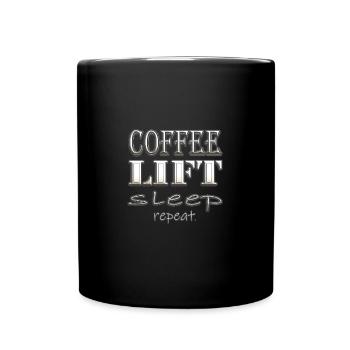 Café, Lift, Sommeil, Répéter. - Mug uni - noir - Devant