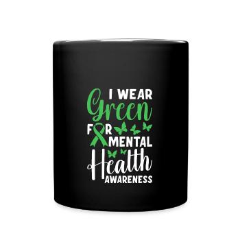 In May, we wear Green Mental Health - Full Colour Mug - black - Front