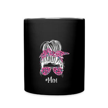 Mom Messy Dutt Leopard - Full Colour Mug - black - Front