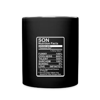 Valeurs nutritionnelles de Son - Mug uni - noir - Devant