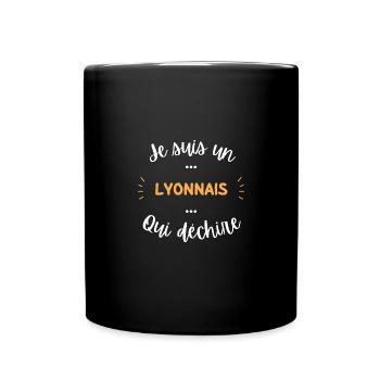 Je suis lyonnais qui déchire - Mug uni - noir - Devant