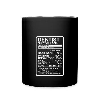 Information nutritionnelle du dentiste - Mug uni - noir - Devant