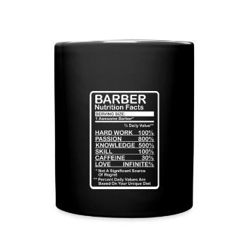 Barbier Nährwertangaben - Tasse einfarbig - Schwarz - Vorne