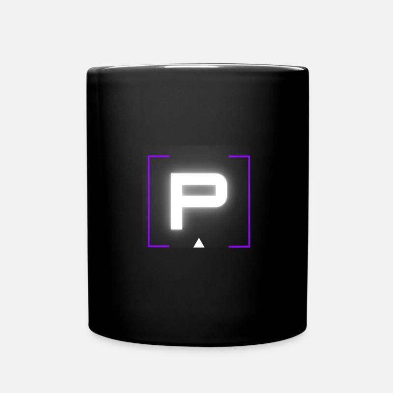 Buchstabe "P" - Tasse einfarbig - Schwarz