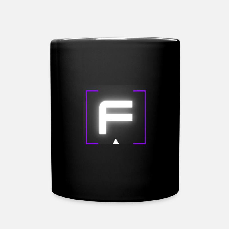 Buchstabe "F" - Tasse einfarbig - Schwarz
