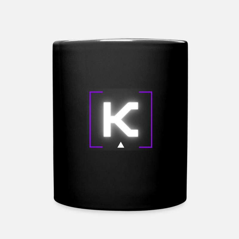 Buchstabe "K" - Tasse einfarbig - Schwarz