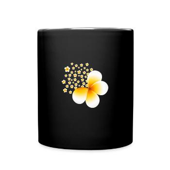 Frangipani Temple Tree Plumeria Frangipani Flower - Full Colour Mug - black - Front