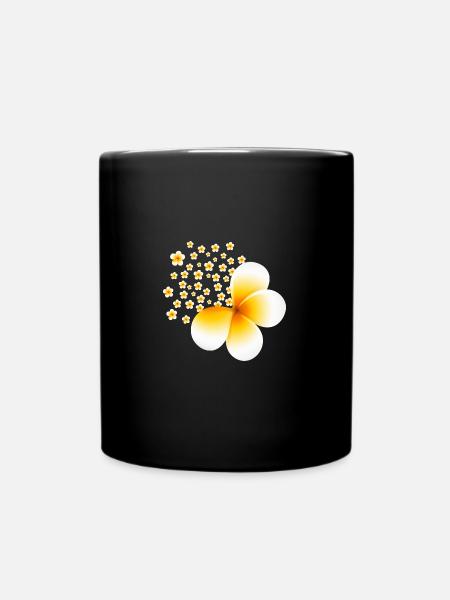 Frangipani Tempelbaum Plumeria Frangipani Blume - Tasse einfarbig - Schwarz