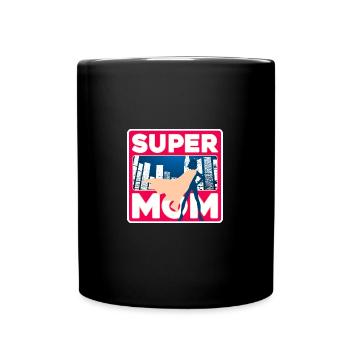 SUPER MOM solo design - Mug uni - noir - Devant