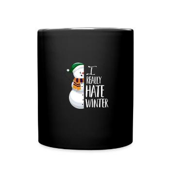 Je déteste l’hiver, je déteste la neige et le froid - Mug uni - noir - Devant