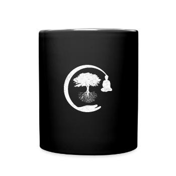 Buddha Mönch Namaste Buddhismus I Geschenk - Tasse einfarbig - Schwarz - Vorne