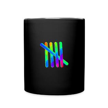 5 | Cinq coups | Compte | Symbole | Raie - Mug uni - noir - Devant