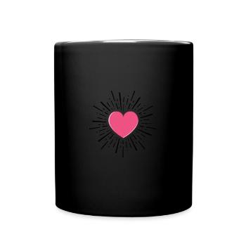 Herz - Tasse einfarbig - Schwarz - Vorne