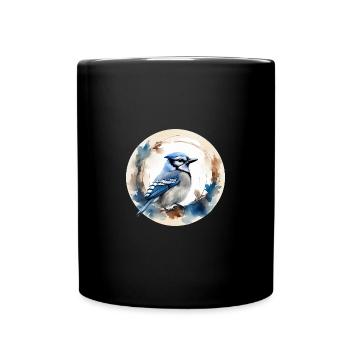 Blue jay bird - Full Colour Mug - black - Front
