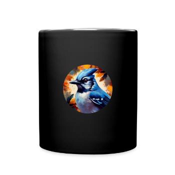 Blue jay bird - Full Colour Mug - black - Front