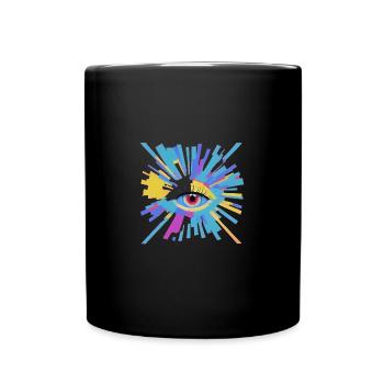 Geometrie der Augen - Tasse einfarbig - Schwarz - Vorne