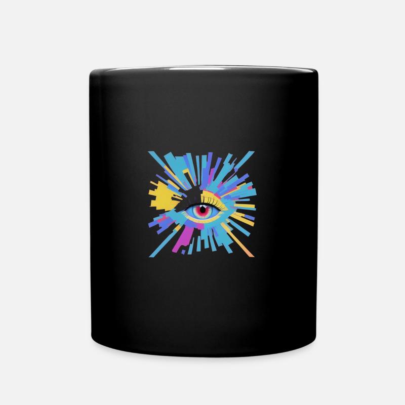 Geometrie der Augen - Tasse einfarbig - Schwarz