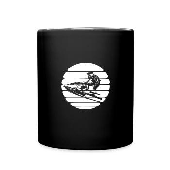 Jet Ski Sunset Water Sports Design - Full Colour Mug - black - Front