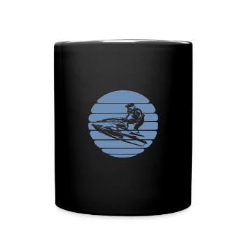 Jet Ski Sunset Water Sports Design - Full Colour Mug - black - Front