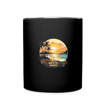 Hawaii Rainbow Falls Exklusives Design - Tasse einfarbig - Schwarz - Vorne